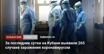 За последние сутки на Кубани выявили 265 случаев заражения коронавирусом - kubnews.ru - Краснодарский край - Сочи - Краснодар - Геленджик - Новороссийск - Кореновск - Апшеронск - район Динский