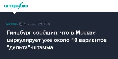 Александр Гинцбург - Гинцбург сообщил, что в Москве циркулирует уже около 10 вариантов "дельта"-штамма - interfax.ru - Россия - Москва