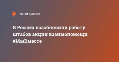 В России возобновили работу штабов акции взаимопомощи #МыВместе - ren.tv - Россия