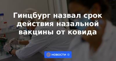 Александр Гинцбург - Гинцбург назвал срок действия назальной вакцины от ковида - news.mail.ru - Россия
