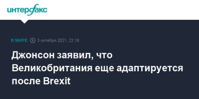 Борис Джонсон - Джонсон заявил, что Великобритания еще адаптируется после Brexit - interfax.ru - Москва - Англия