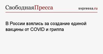 В России взялись за создание единой вакцины от COVID и гриппа - svpressa.ru - Россия