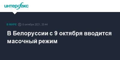 В Белоруссии с 9 октября вводится масочный режим - interfax.ru - Москва - Белоруссия