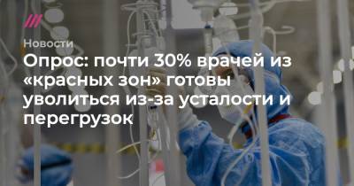 Денис Гришкин - Опрос: почти 30% врачей из «красных зон» готовы уволиться из-за усталости и перегрузок - tvrain.ru - Москва