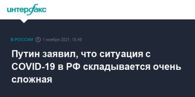 Владимир Путин - Михаил Мишустин - Путин заявил, что ситуация с COVID-19 в РФ складывается очень сложная - interfax.ru - Россия - Москва