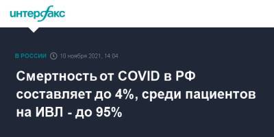 Сергей Авдеев - Смертность от COVID в РФ составляет до 4%, среди пациентов на ИВЛ - до 95% - interfax.ru - Россия - Москва