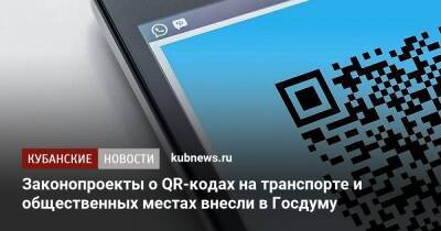 Законопроекты о QR-кодах на транспорте и общественных местах внесли в Госдуму - kubnews.ru