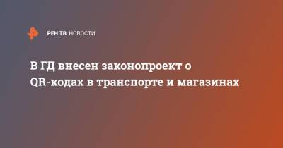 В ГД внесен законопроект о QR-кодах в транспорте и магазинах - ren.tv - Россия