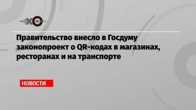 Правительство внесло в Госдуму законопроект о QR-кодах в магазинах, ресторанах и на транспорте - echo.msk.ru