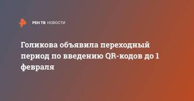 Татьяна Голикова - Голикова объявила переходный период по введению QR-кодов до 1 февраля - ren.tv - Россия