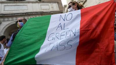 В Италии прошли акции протеста против ковид-сертификатов - belta.by - Белоруссия - Италия - Минск - Рим