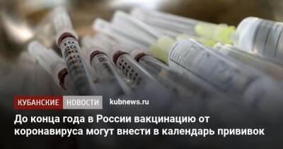 До конца года в России вакцинацию от коронавируса могут внести в календарь прививок - kubnews.ru - Россия