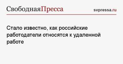 Стало известно, как российские работодатели относятся к удаленной работе - svpressa.ru - Россия