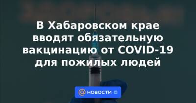 В Хабаровском крае вводят обязательную вакцинацию от COVID-19 для пожилых людей - news.mail.ru - Хабаровск - Хабаровский край