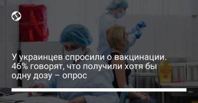 У украинцев спросили о вакцинации. 46% говорят, что получили хотя бы одну дозу – опрос - liga.net - Украина