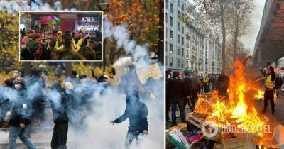 Марш желтых жилетов в Париже 20.11: столкновения с полицией – фото, видео - obozrevatel.com - Франция - Париж