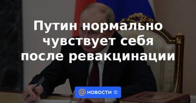 Владимир Путин - Путин нормально чувствует себя после ревакцинации - news.mail.ru