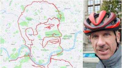 Велосипедист нарисовал на карте огромный портрет при помощи GPS - mir24.tv - Лондон