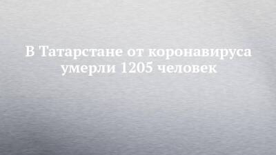 В Татарстане от коронавируса умерли 1205 человек - chelny-izvest.ru - республика Татарстан