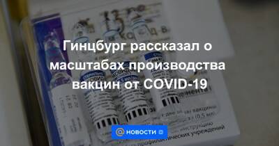 Гинцбург рассказал о масштабах производства вакцин от COVID-19 - news.mail.ru - Россия - Минздрав