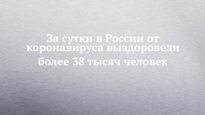 За сутки в России от коронавируса выздоровели более 38 тысяч человек - chelny-izvest.ru - Россия