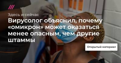 Вирусолог объяснил, почему «омикрон» может оказаться менее опасным, чем другие штаммы - tvrain.ru - Юар