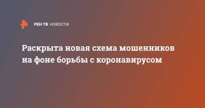 Раскрыта новая схема мошенников на фоне борьбы с коронавирусом - ren.tv - Россия