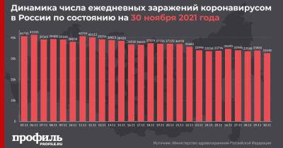 В России выявлено менее 33 тысяч новых случаев COVID-19 впервые с 15 октября - profile.ru - Россия
