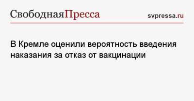 Дмитрий Песков - В Кремле оценили вероятность введения наказания за отказ от вакцинации - svpressa.ru - Россия - Австрия
