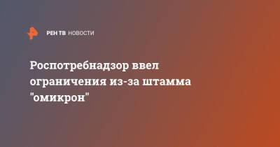 Анна Попова - Роспотребнадзор ввел ограничения из-за штамма "омикрон" - ren.tv - Россия