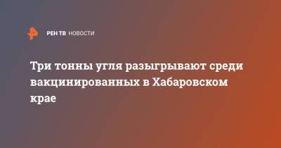 Три тонны угля разыгрывают среди вакцинированных в Хабаровском крае - ren.tv - Хабаровский край