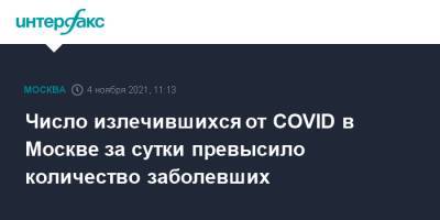 Число излечившихся от COVID в Москве за сутки превысило количество заболевших - interfax.ru - Москва