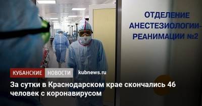 За сутки в Краснодарском крае скончались 46 человек с коронавирусом - kubnews.ru - Краснодарский край - Сочи - Краснодар