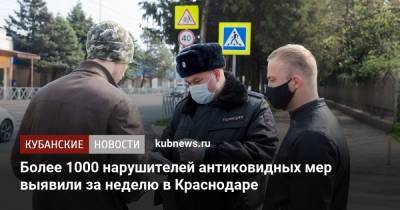 Более 1000 нарушителей антиковидных мер выявили за неделю в Краснодаре - kubnews.ru - Краснодарский край - Краснодар