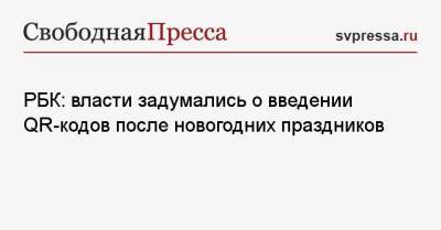 РБК: власти задумались о введении QR-кодов после новогодних праздников - svpressa.ru - Россия