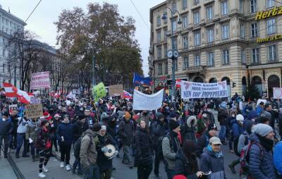 Десятки тысяч жителей Вены вышли на протест против обязательной вакцинации - newsland.com - Вена - Австрия