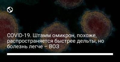 COVID-19. Штамм омикрон, похоже, распространяется быстрее дельты, но болезнь легче – ВОЗ - liga.net - Украина - Юар