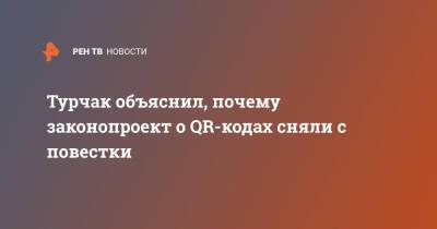 Владимир Путин - Андрей Турчак - Турчак объяснил, почему законопроект о QR-кодах сняли с повестки - ren.tv - Россия