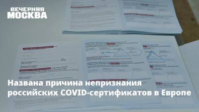 Названа причина непризнания российских COVID-сертификатов в Европе - vm.ru - Россия - Москва - Евросоюз