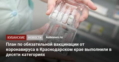 План по обязательной вакцинации от коронавируса в Краснодарском крае выполнили в десяти категориях - kubnews.ru - Краснодарский край