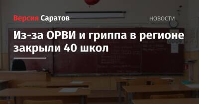 Из-за ОРВИ и гриппа в регионе закрыли 40 школ - nversia.ru - Саратовская обл.