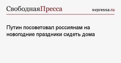 Владимир Путин - Путин посоветовал россиянам на новогодние праздники сидеть дома - svpressa.ru