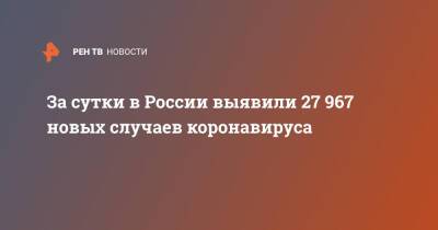 За сутки в России выявили 27 967 новых случаев коронавируса - ren.tv - Россия - Санкт-Петербург - Москва - Московская обл.