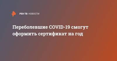 Переболевшие COVID-19 смогут оформить сертификат на год - ren.tv - Россия