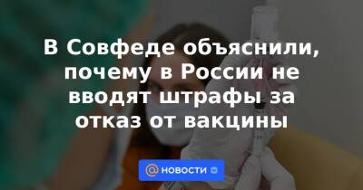 Анна Попова - В Совфеде объяснили, почему в России не вводят штрафы за отказ от вакцины - news.mail.ru - Россия - Австрия