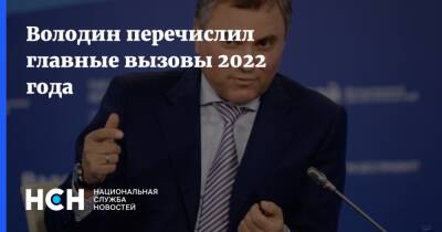 Вячеслав Володин - Володин перечислил главные вызовы 2022 года - nsn.fm - Россия