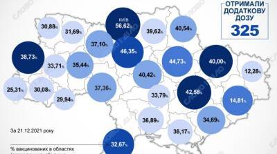 Карта вакцинации: ситуация в областях Украины на 22 декабря - ru.slovoidilo.ua - Украина