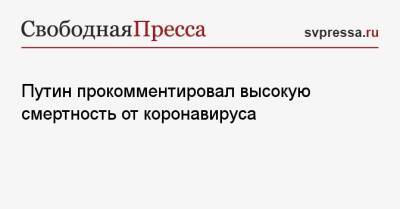 Владимир Путин - Путин прокомментировал высокую смертность от коронавируса - svpressa.ru - Россия