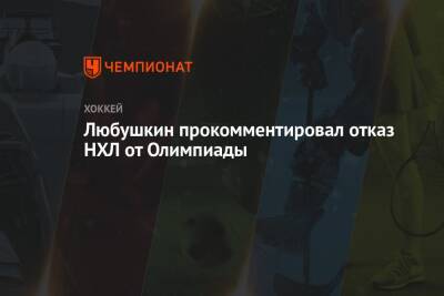 Любушкин прокомментировал отказ НХЛ от Олимпиады - championat.com - Россия - штат Аризона - Пекин