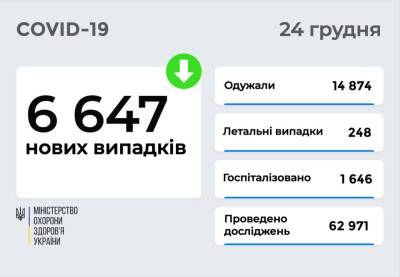 Коронавирус в Украине: 6 647 новых случаев и 248 смертей - narodna-pravda.ua - Украина